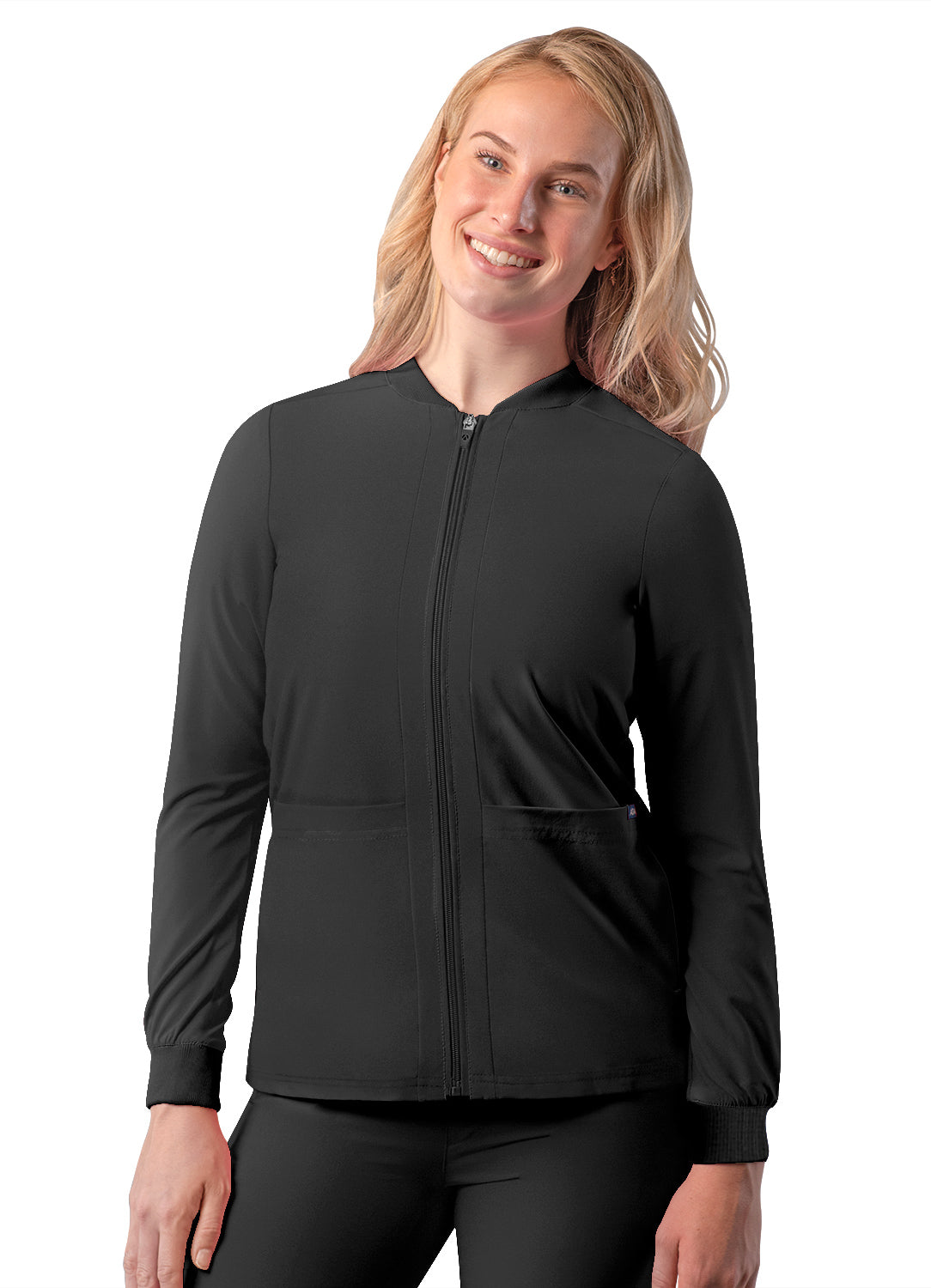 WOMENS BOMBER ZIPPED SCRUB JACKET