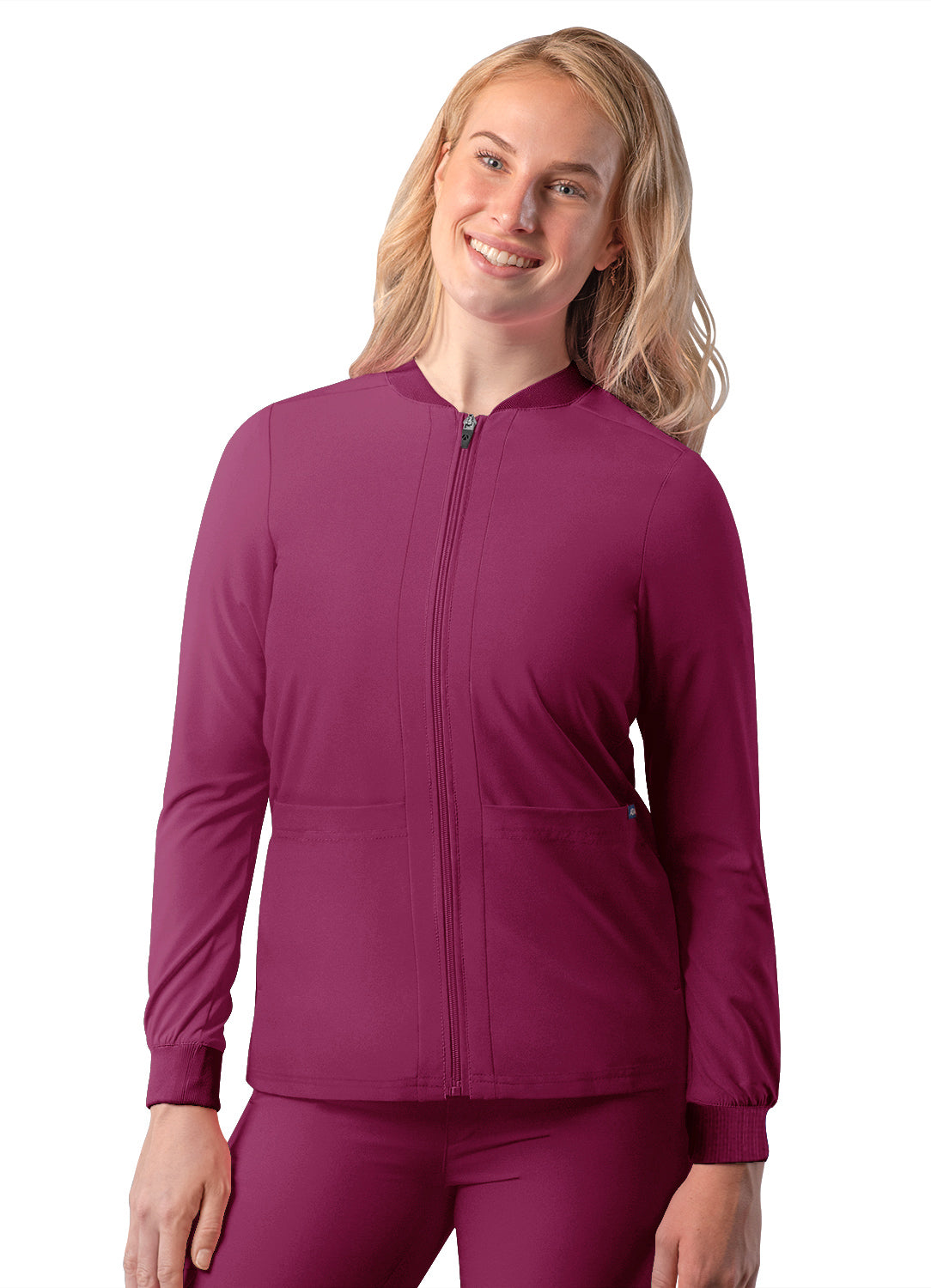 WOMENS BOMBER ZIPPED SCRUB JACKET