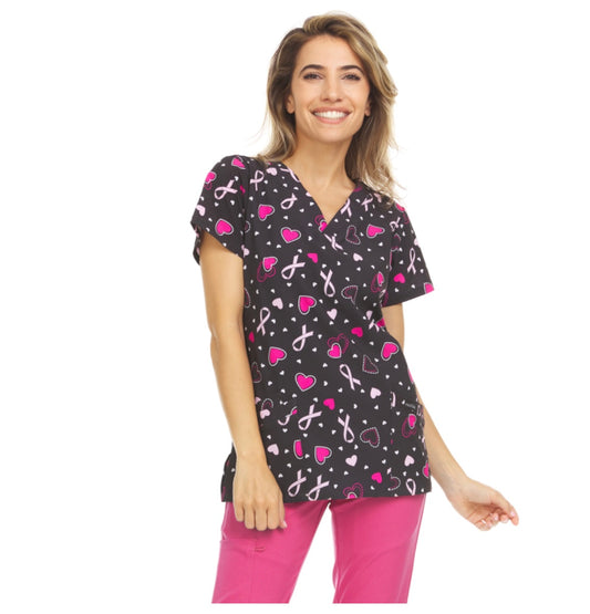 Hearts & Ribbons Scrub Top