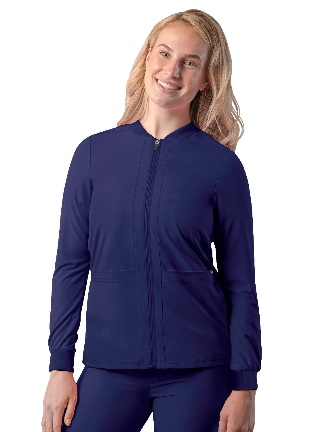 WOMENS BOMBER ZIPPED SCRUB JACKET