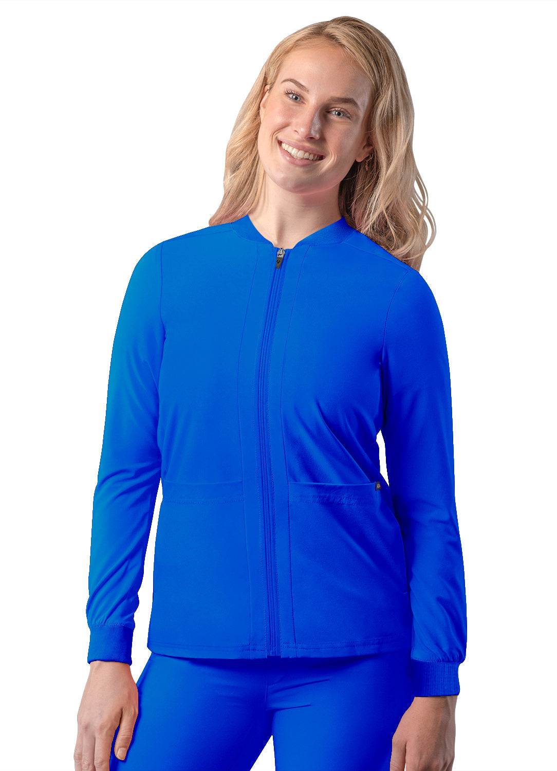 WOMENS BOMBER ZIPPED SCRUB JACKET